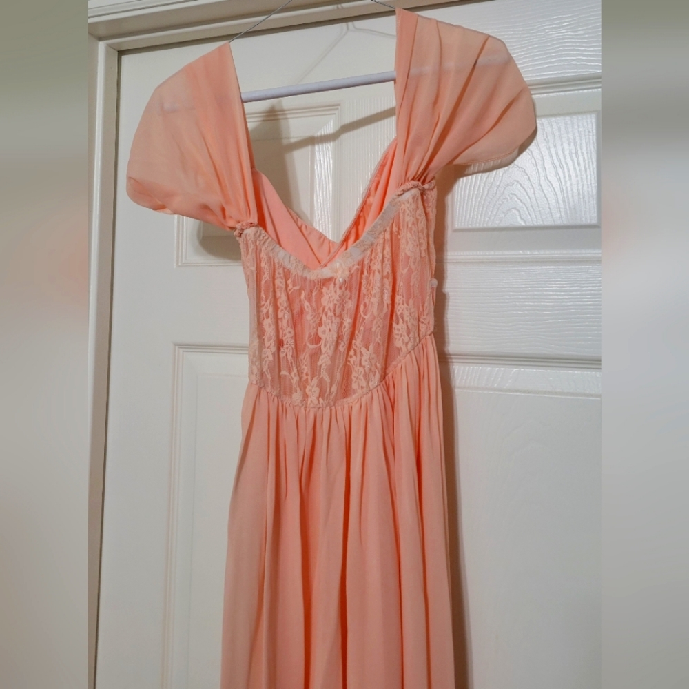 Peach long dress